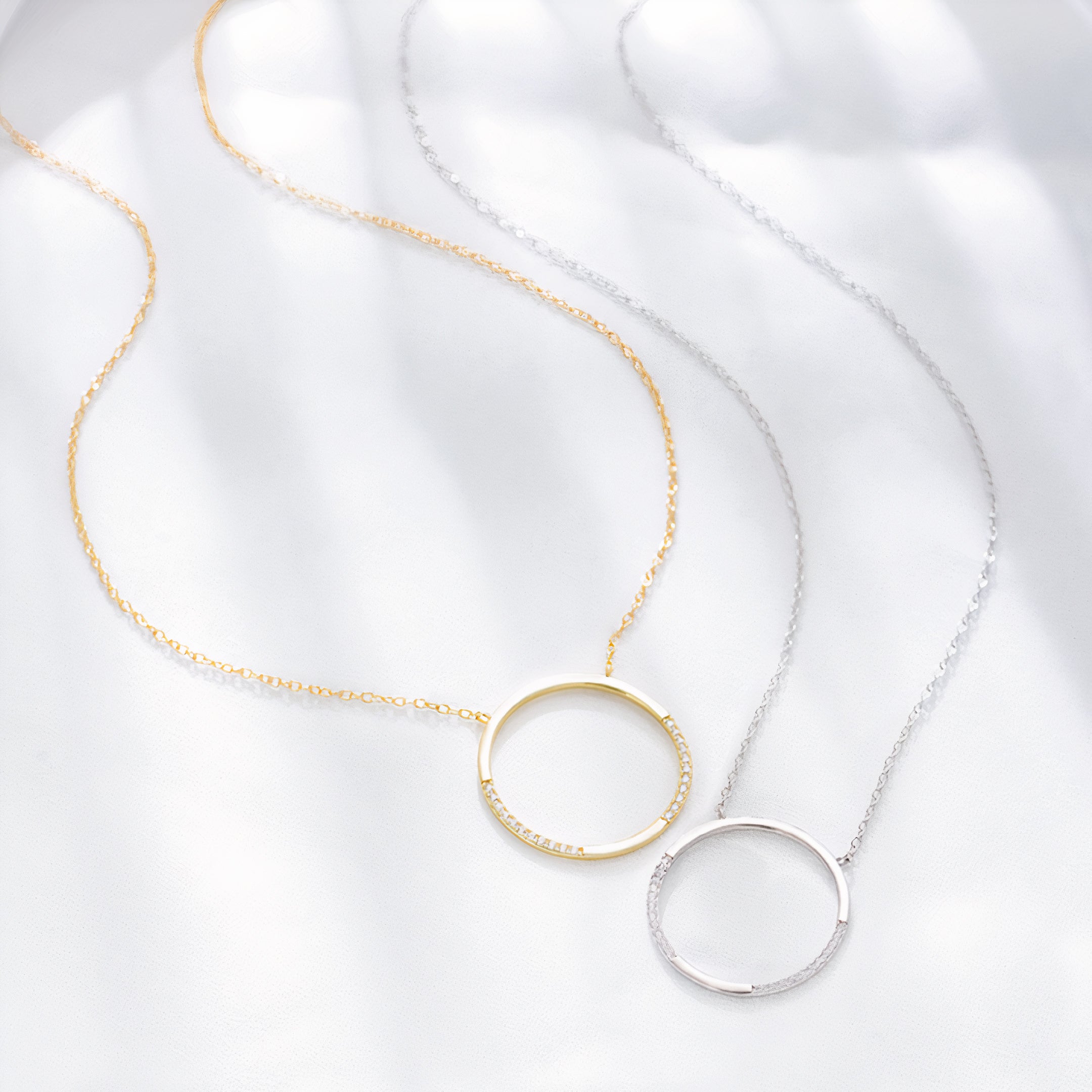 Pavé Circle Pendant Necklace
