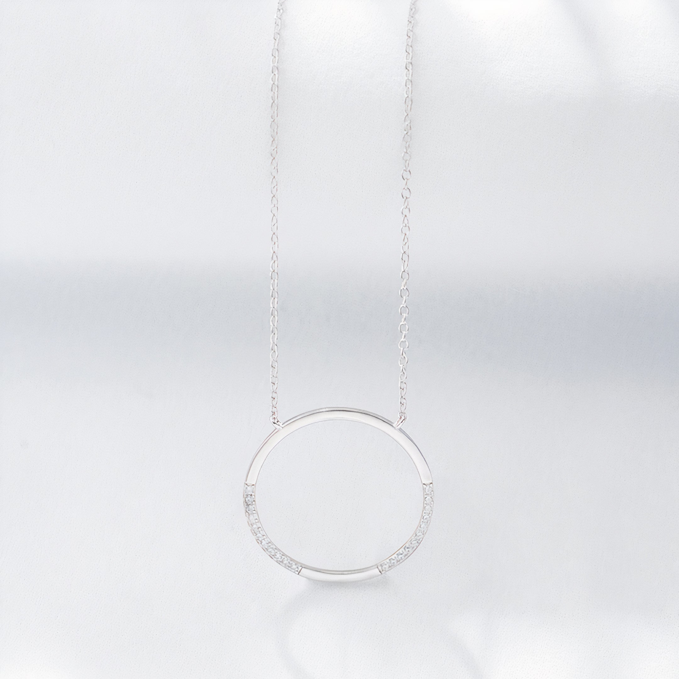 Pavé Circle Pendant Necklace