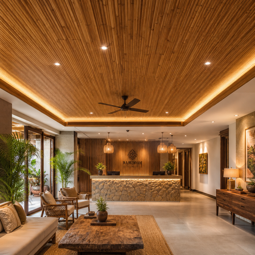 Bamboo Ceiling Decor for Hotels and Guesthouses