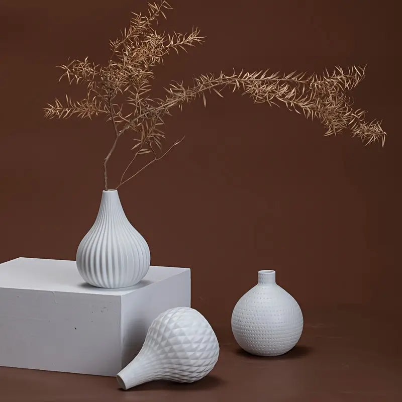 Modern White Ceramic Flower Vase