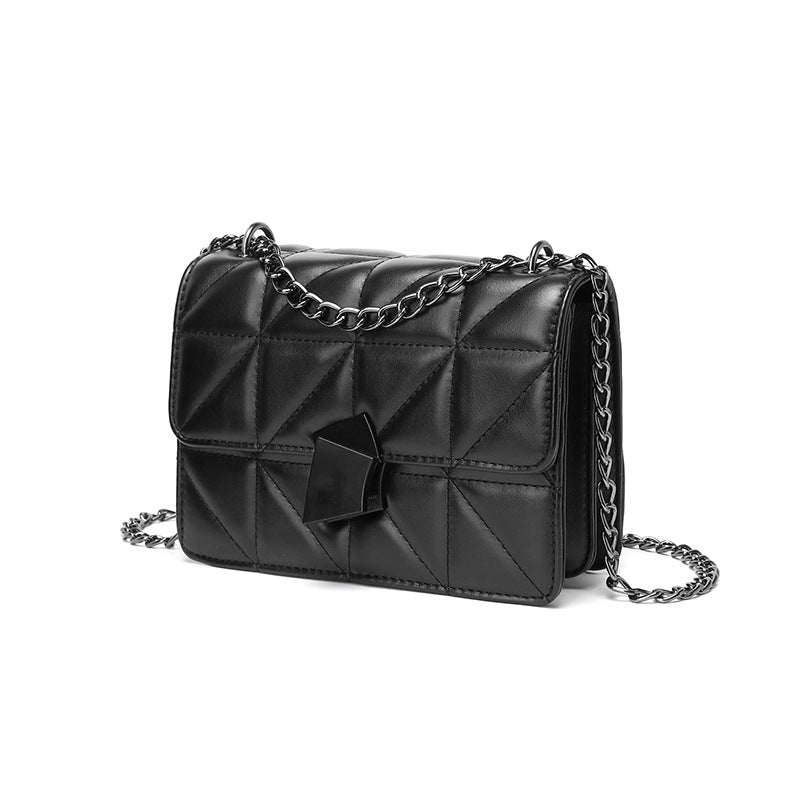 Solid Color Small Rhombus Chain Shoulder Bag