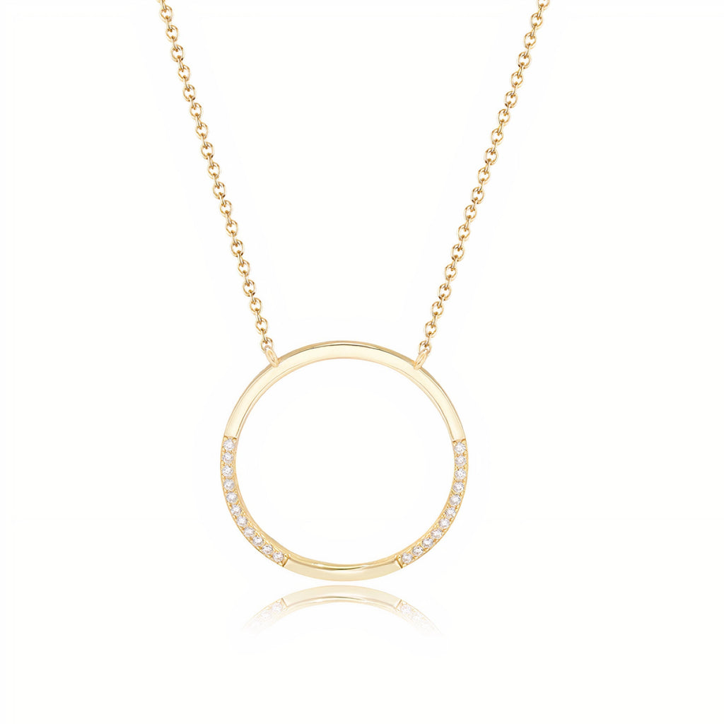 Pavé Circle Pendant Necklace