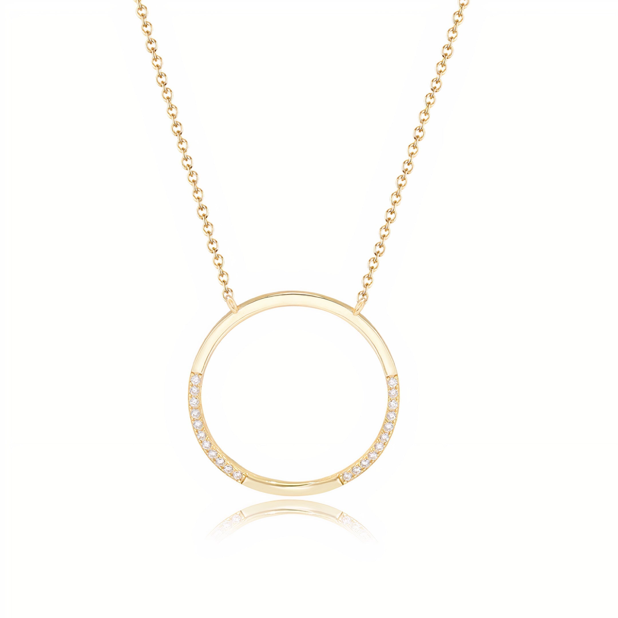 Pavé Circle Pendant Necklace