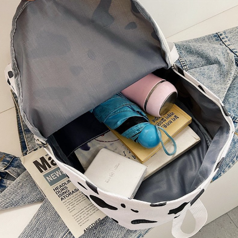 Cow Print Canvas Backpack