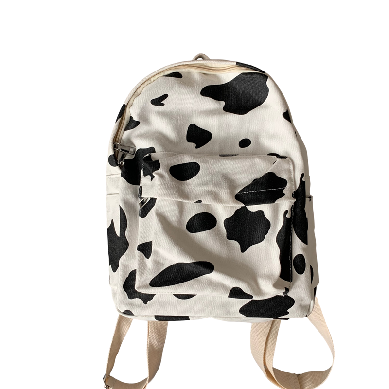 Cow Print Canvas Backpack