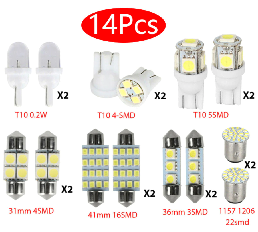 LED Interior Car Light Kit (14-Piece)