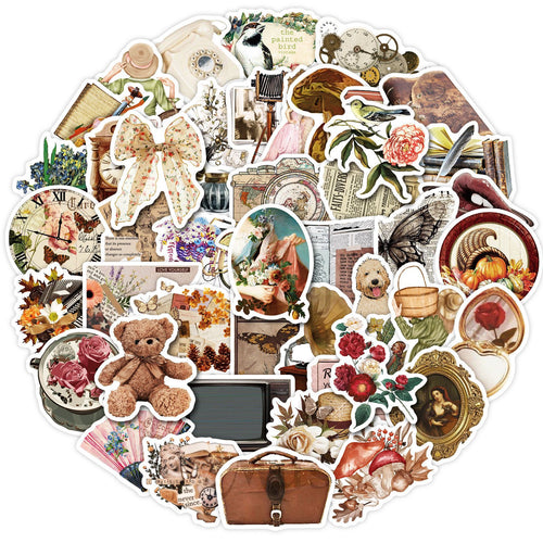 50 PCS Cute Retro Hand Account Stickers for Girls