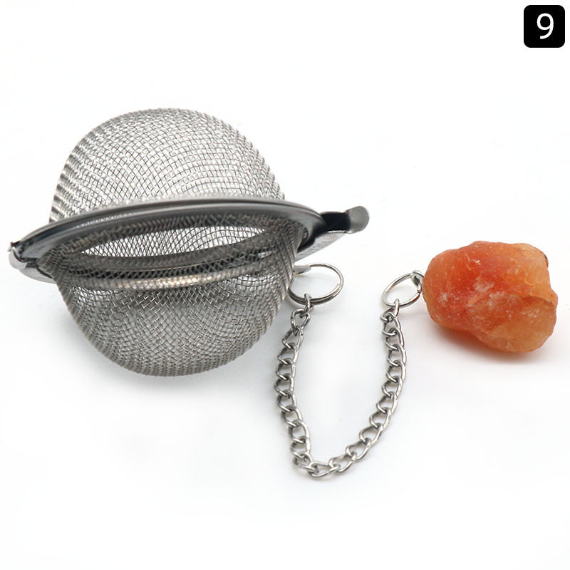 Natural Raw Gemstone Tea Filter Ball Kitchen Gadget