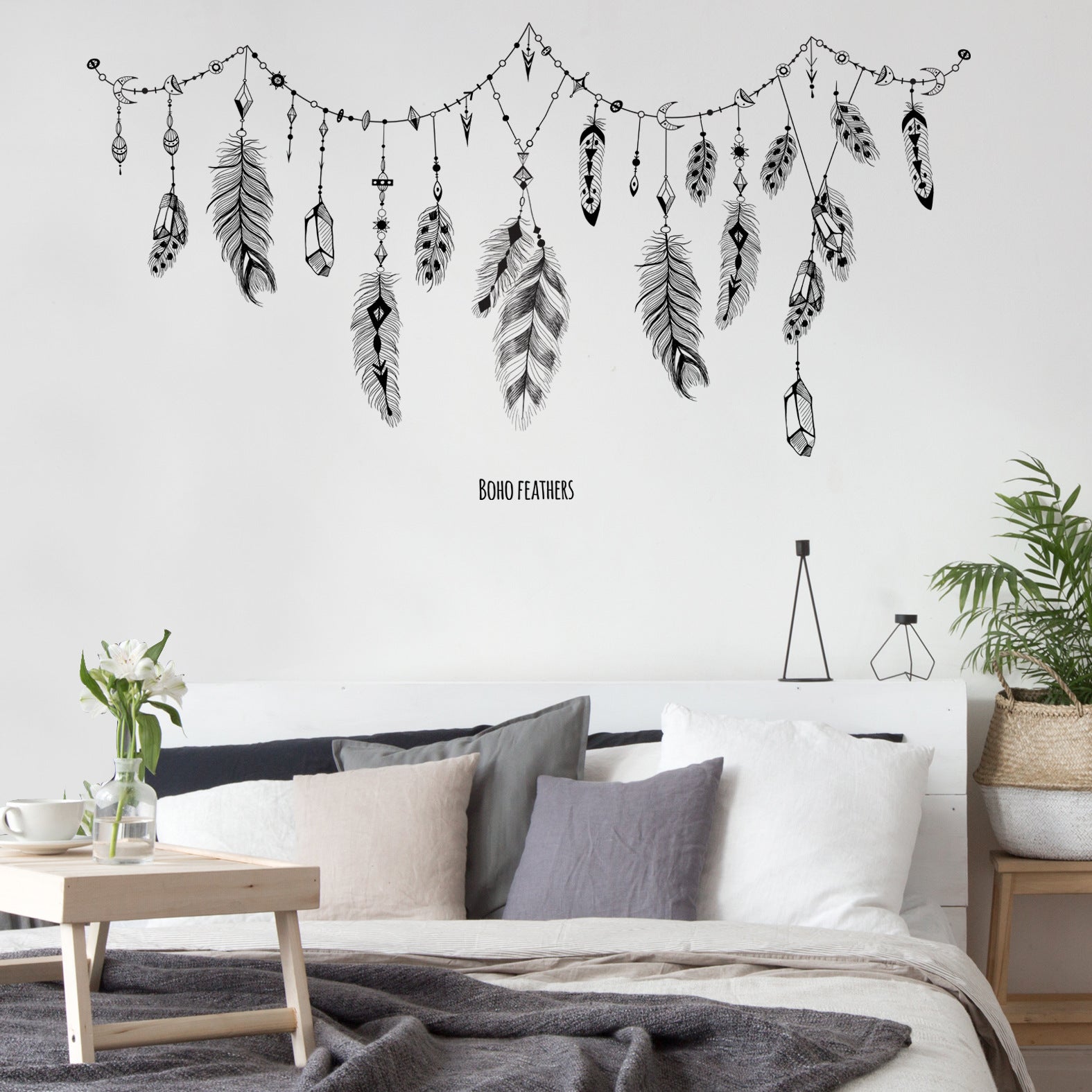 Removable Feather Wall Stickers for Kids' Room Decor