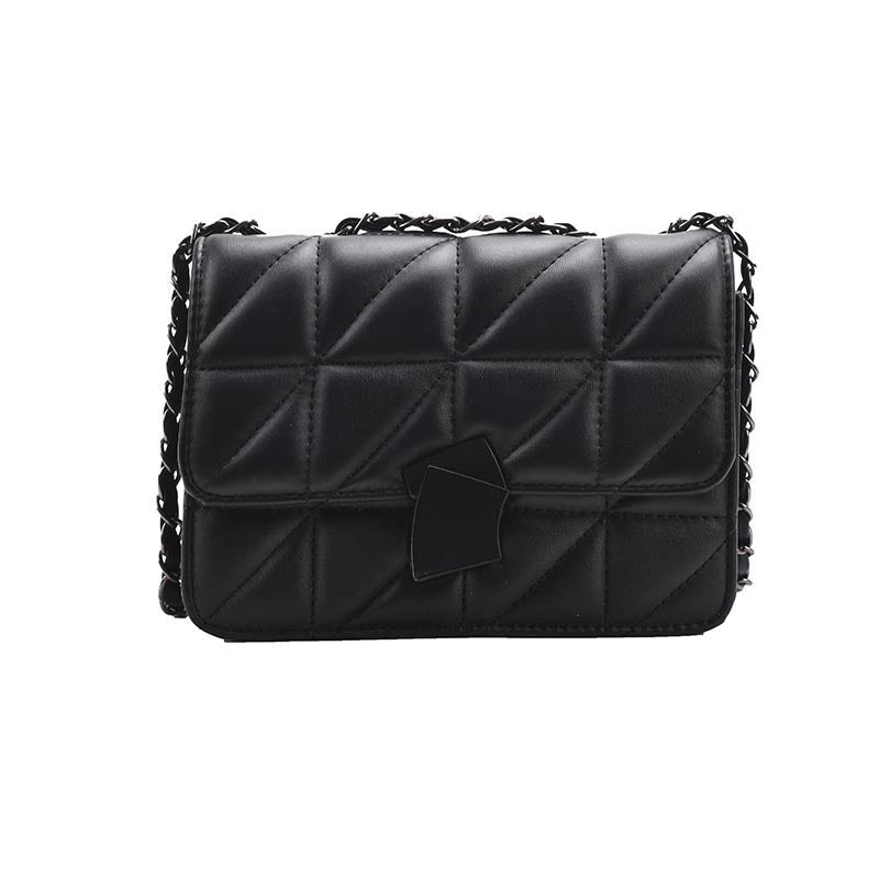 Solid Color Small Rhombus Chain Shoulder Bag