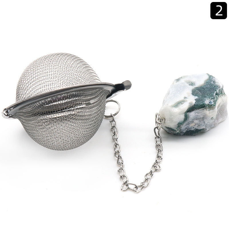 Natural Raw Gemstone Tea Filter Ball Kitchen Gadget