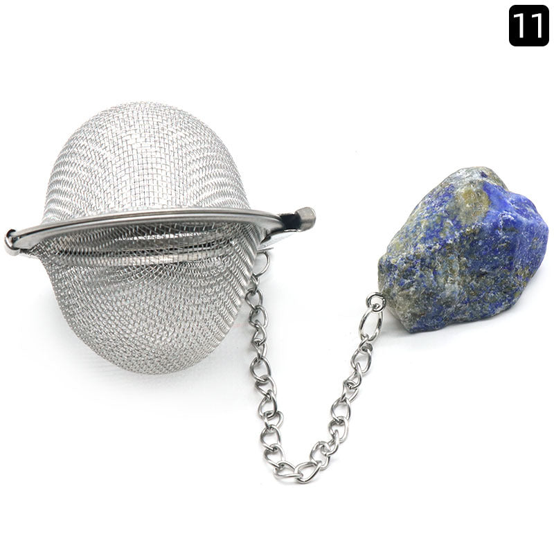 Natural Raw Gemstone Tea Filter Ball Kitchen Gadget