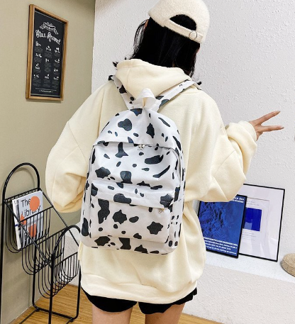 Cow Print Canvas Backpack