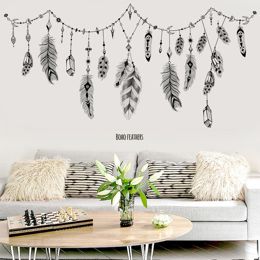 Removable Feather Wall Stickers for Kids' Room Decor