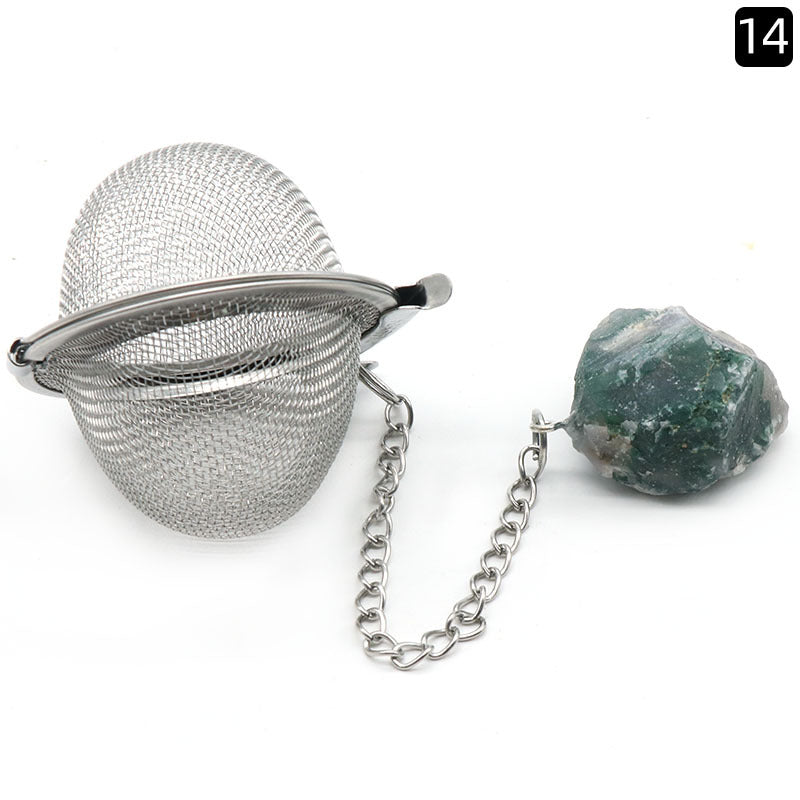 Natural Raw Gemstone Tea Filter Ball Kitchen Gadget