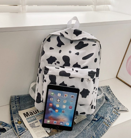 Cow Print Canvas Backpack