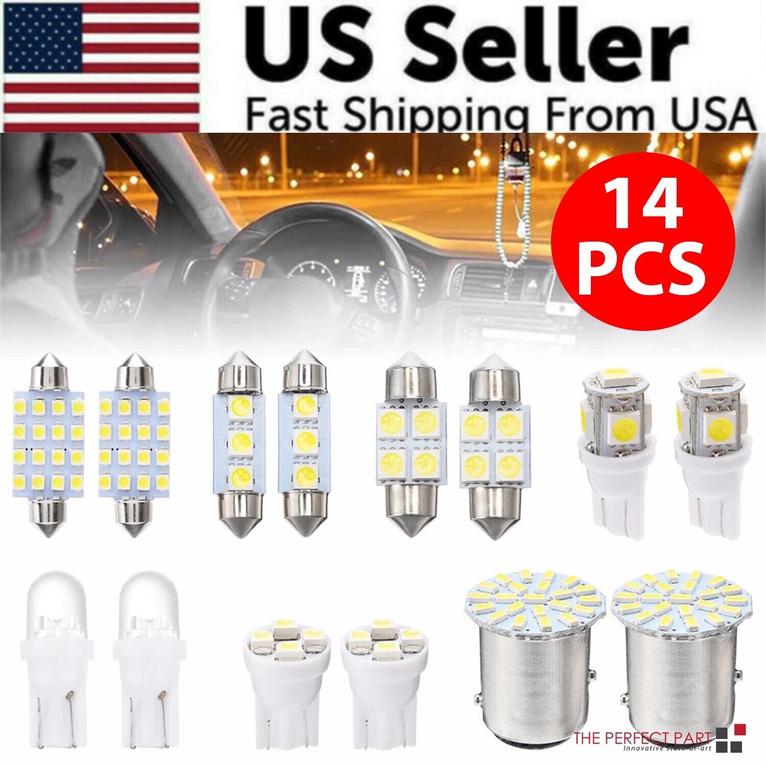 LED Interior Car Light Kit (14-Piece)