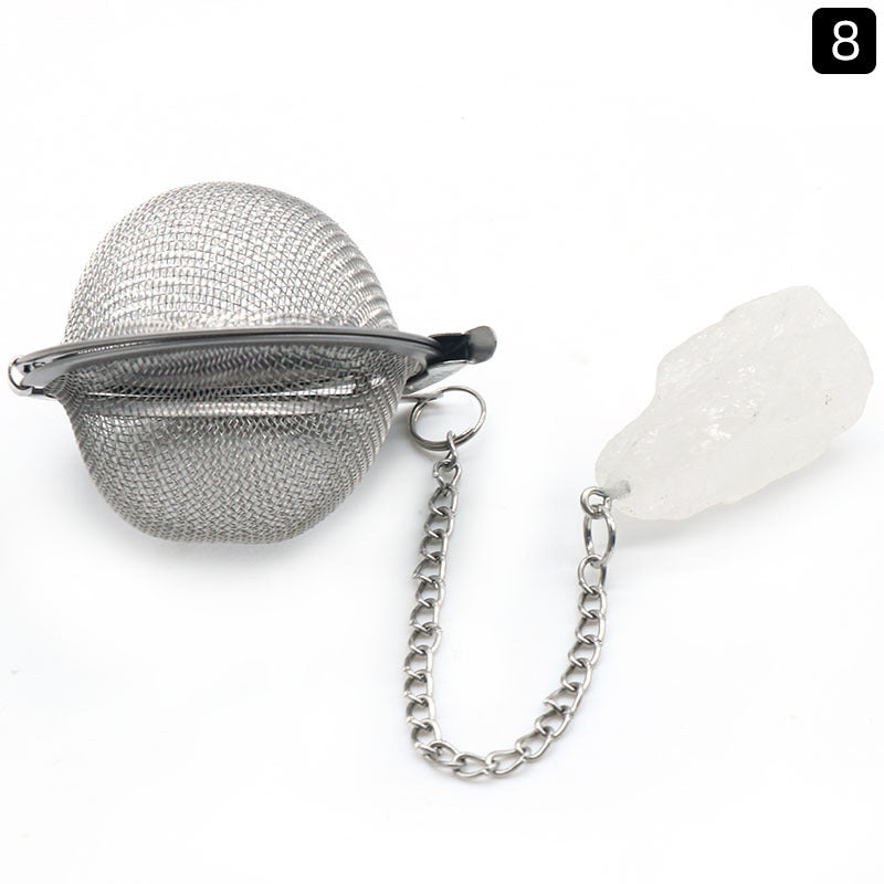 Natural Raw Gemstone Tea Filter Ball Kitchen Gadget