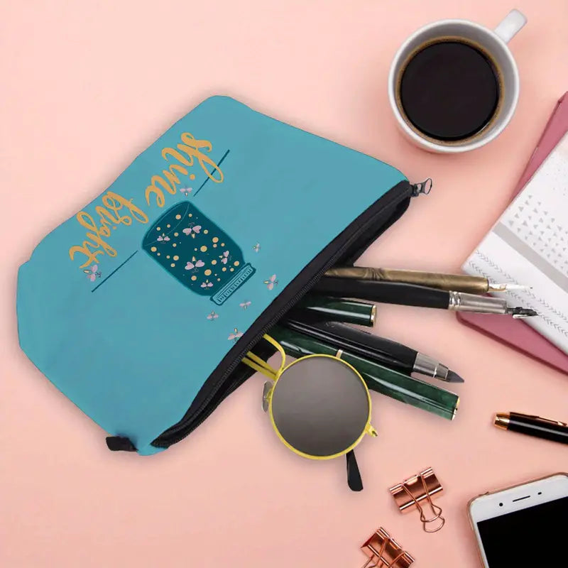 Firefly Print Waterproof Makeup Bag for Women