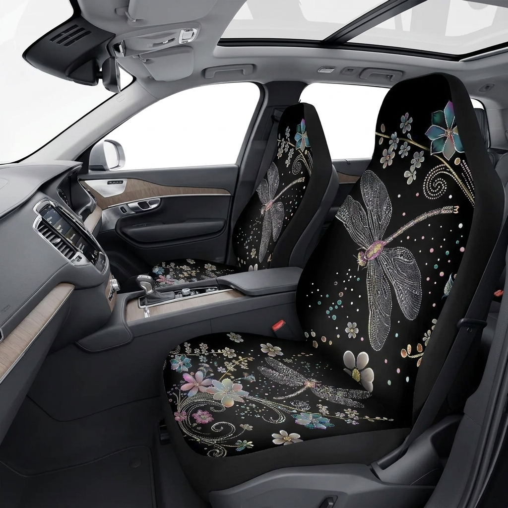 Whosucclay Dragonfly Car Seat Cover for Women Men Universal Car Accessories Fit for Car SUV Sedan Truck Car Interior Decorations
