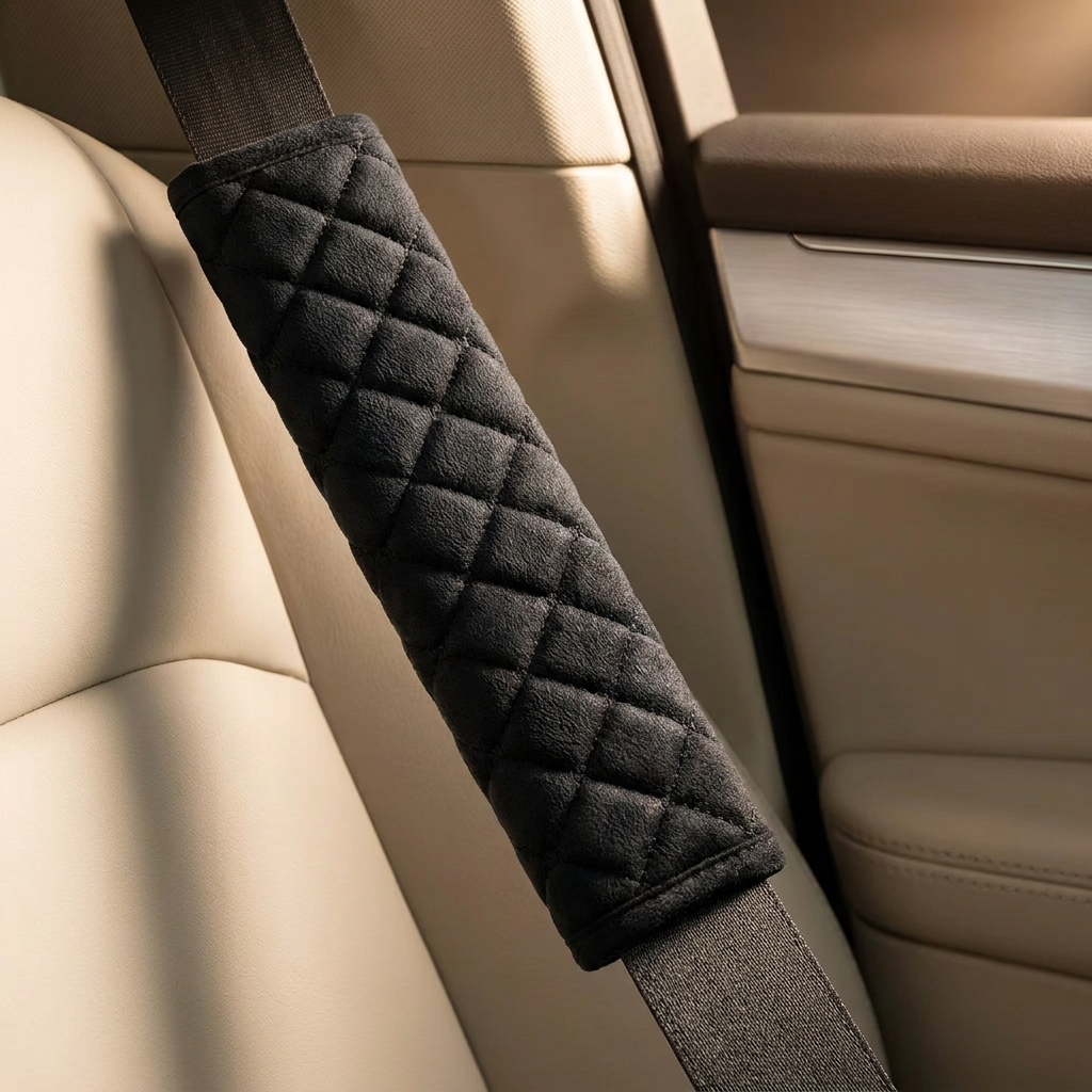 2Pcs Car Seat Belt Padding10.6In (27cm) Car Seat Belt Shoulder Strap Cover Car Accessories InteriorSoft Shoulder Strap Covers Seat Belt Protector Make Neck and Shoulders More Comfortable(Black)
