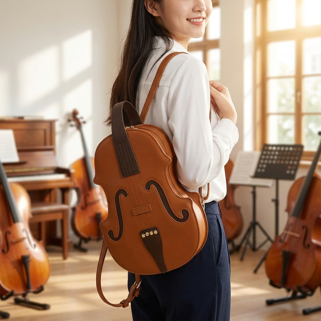 Violin-Shaped Backpack for Musicians