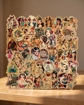 50PCS Waterproof Retro Sailor Girl Graffiti Stickers