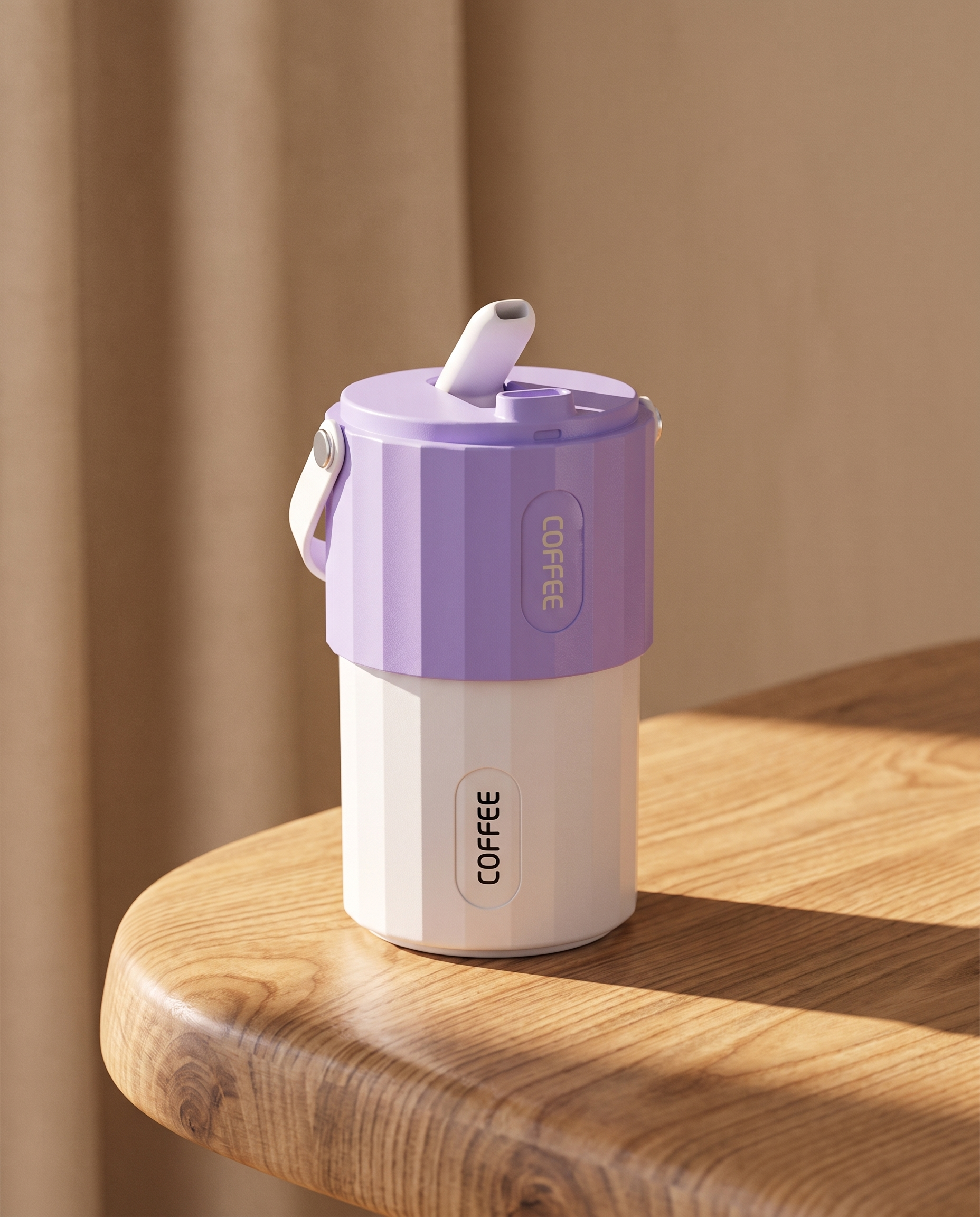 Portable Cold Brew Coffee Cup with Handheld Straw
