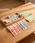 Montessori Wooden Number Cards 1-9999 for Kids