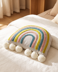 Embroidered Rainbow Pillow for Children's Room Decor