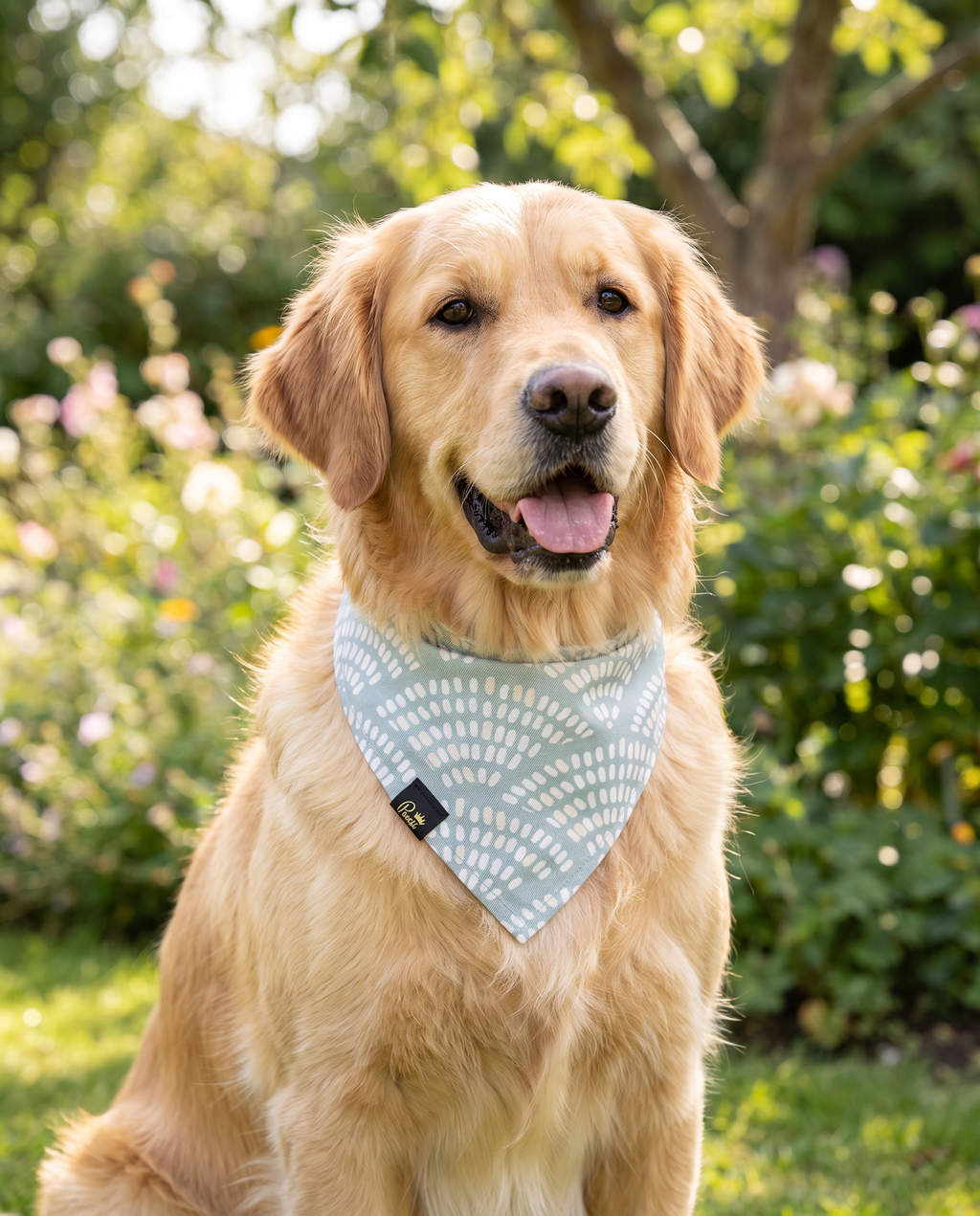 Serene Floral Dog Bandana - Large Size Stylish Puppy Bib Handkerchief Scarf Trendy Pet Accessories for All Breeds for Dogs