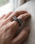 Titanium Steel Retro Chinese Dragon Ring (European & American)