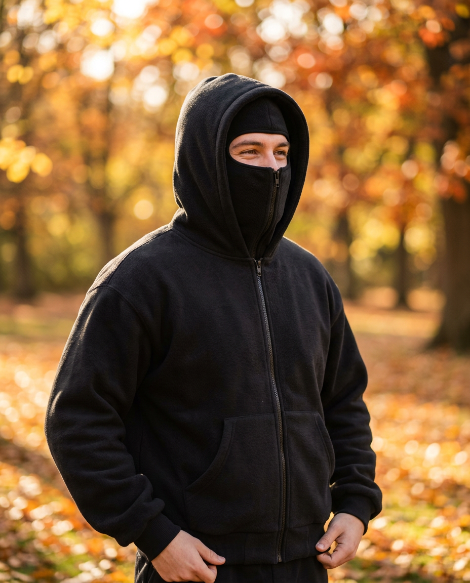 Fleece-lined Double Hood Sweater