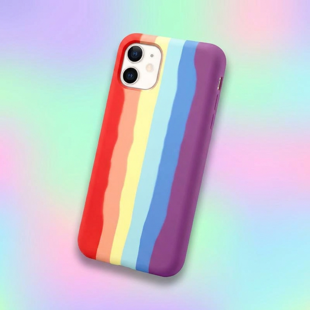 Rainbow Stripe Silicone Phone Case